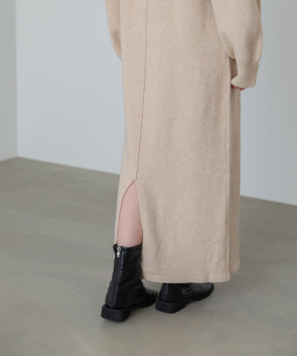 【S・M・Lサイズ】アシンメトリーフリルニットワンピース