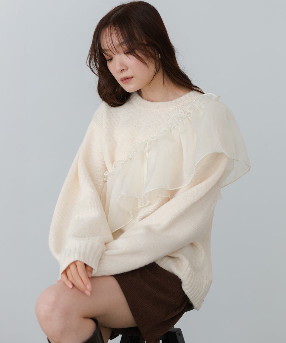 エニーウェイフリルニットトップス