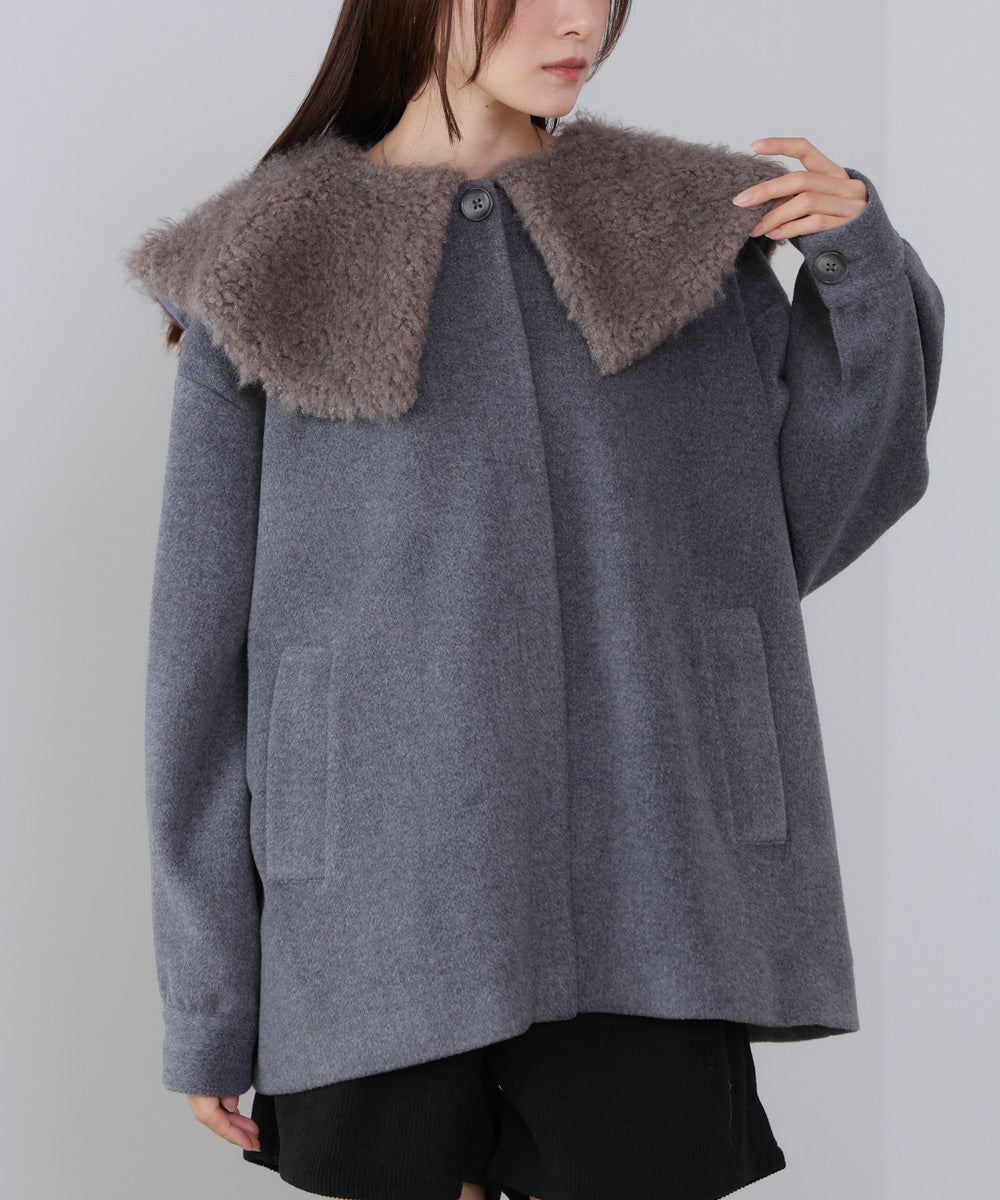 2WAYビッグカラーハーフコート