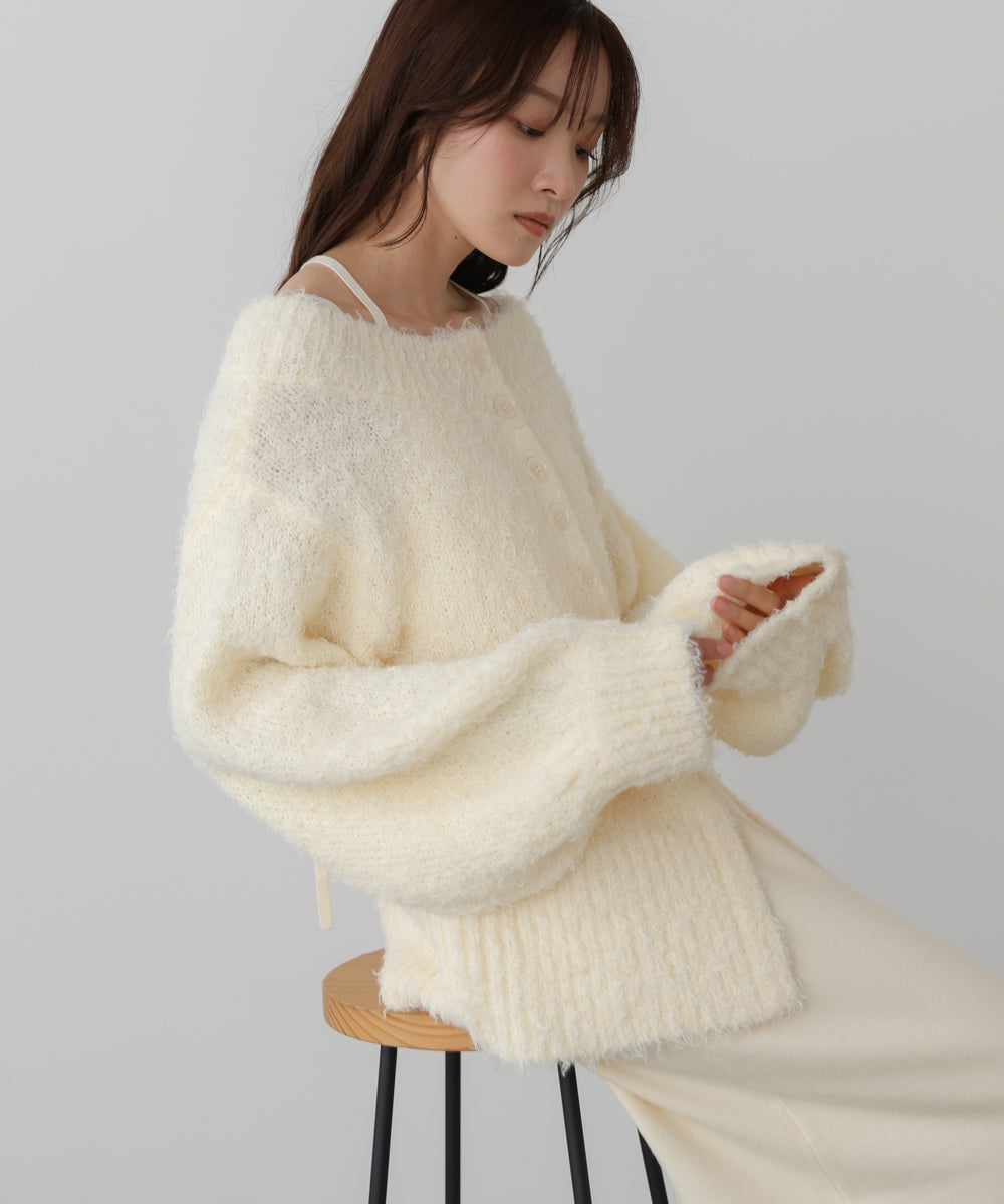 【S・Mサイズ展開】前後2WAYニットカーディガン+ニットキャミワンピース