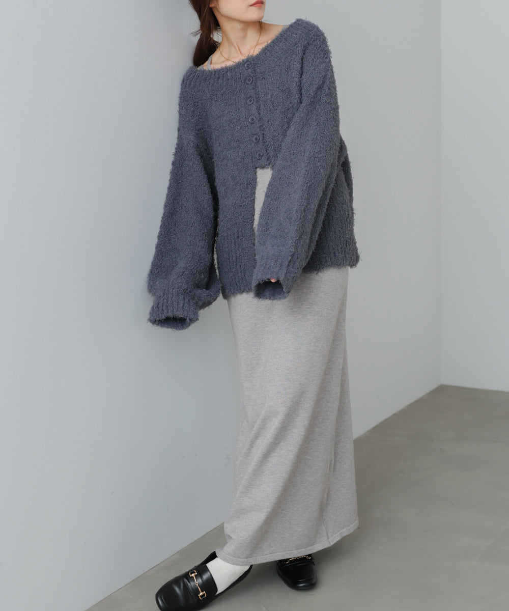【S・Mサイズ展開】前後2WAYニットカーディガン+ニットキャミワンピース