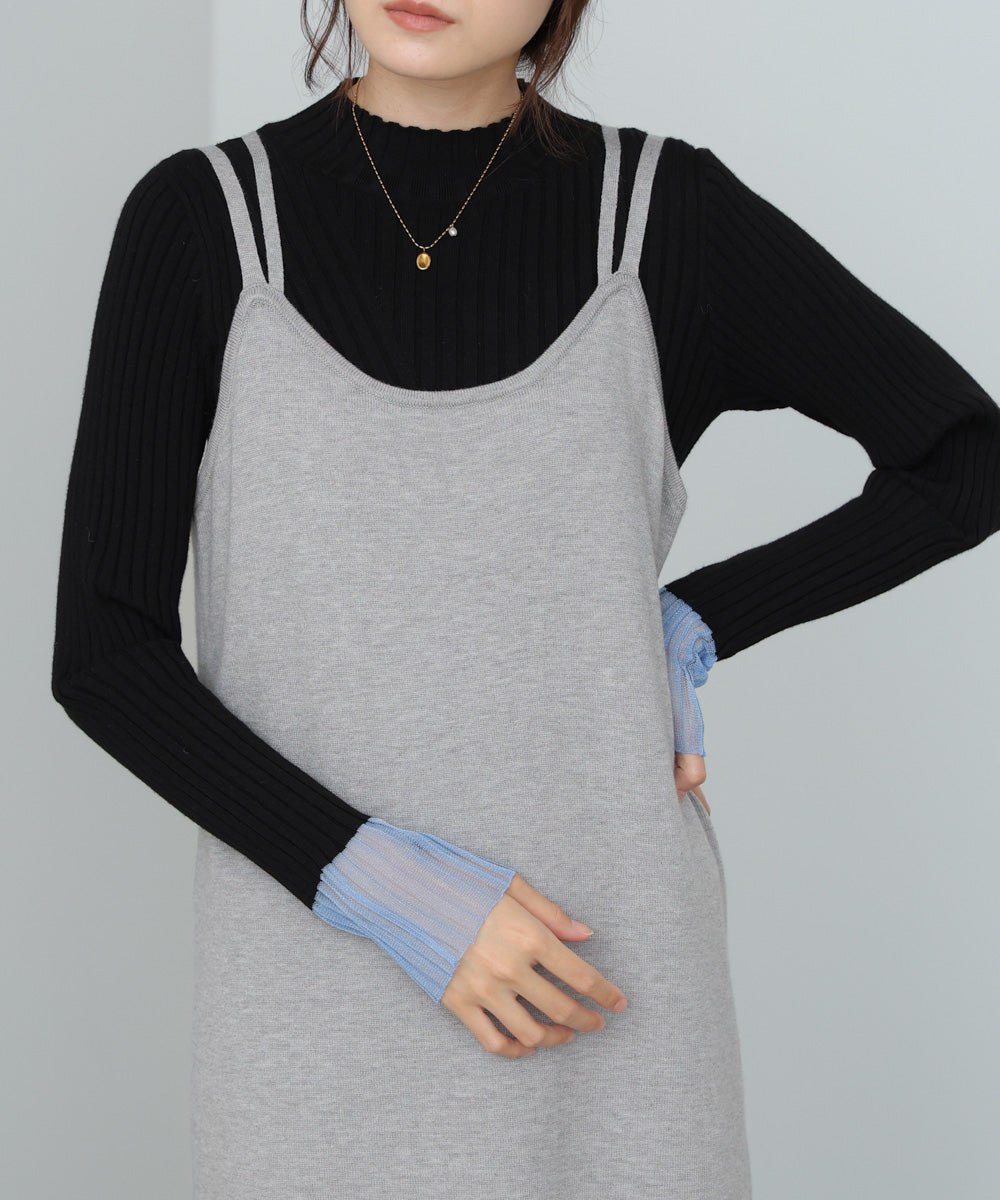 【S・Mサイズ展開】前後2WAYニットカーディガン+ニットキャミワンピース