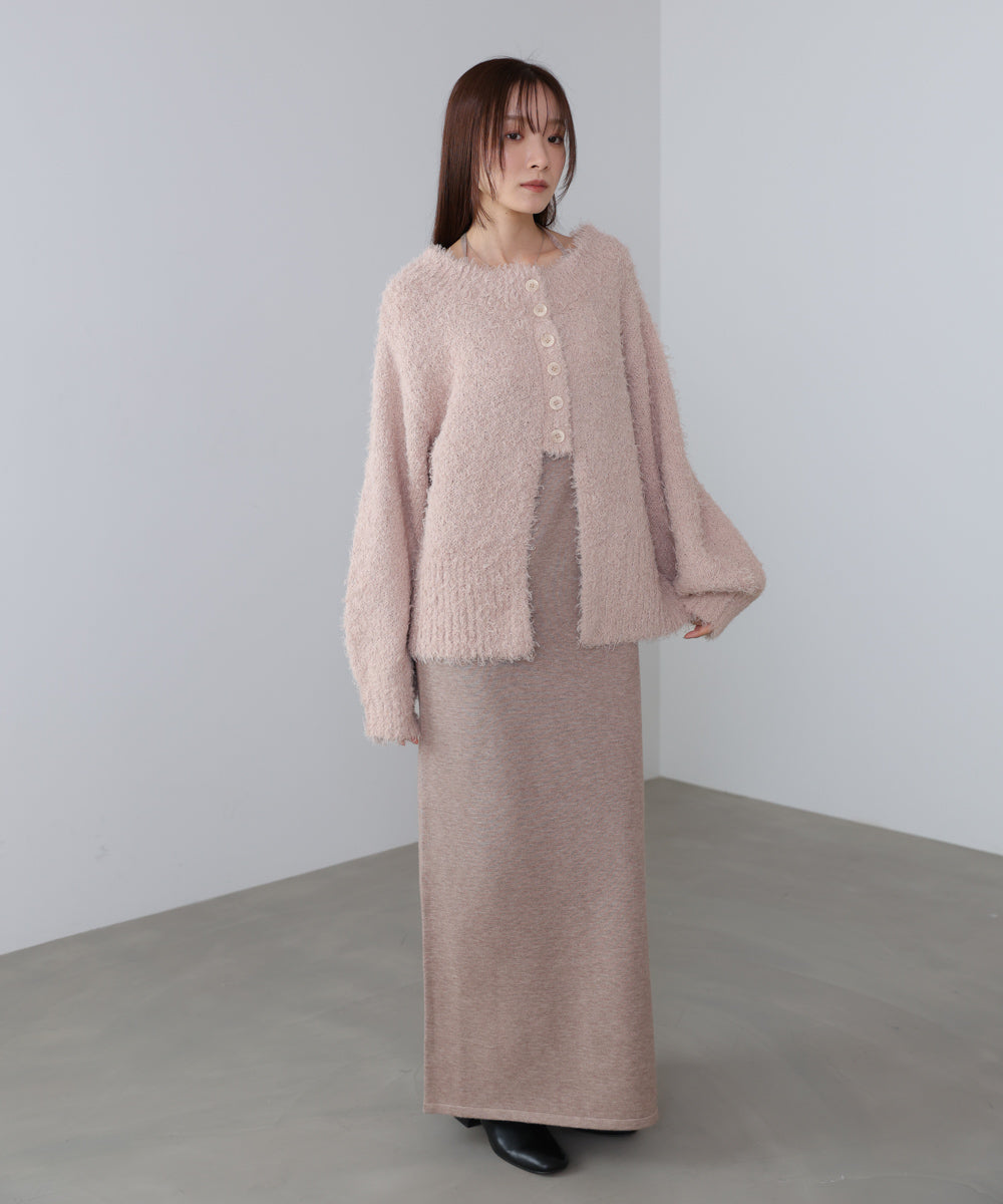 【S・Mサイズ展開】前後2WAYニットカーディガン+ニットキャミワンピース