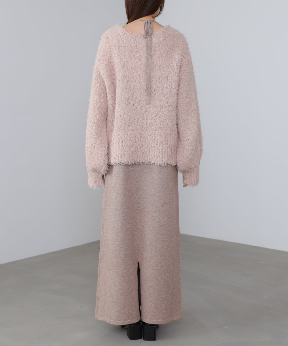 【S・Mサイズ展開】前後2WAYニットカーディガン+ニットキャミワンピース