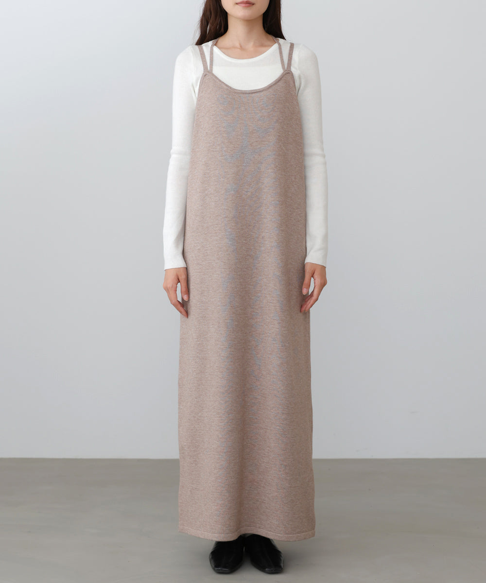 【S・Mサイズ展開】前後2WAYニットカーディガン+ニットキャミワンピース