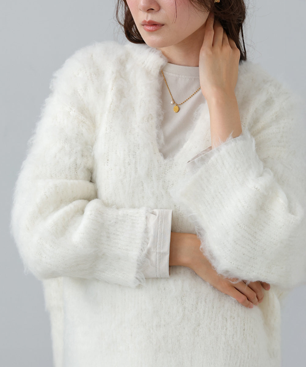 インナーセットキーネックケガキニットトップス