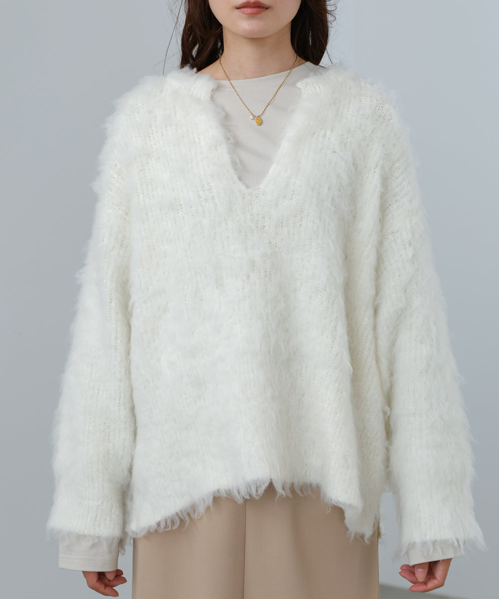 インナーセットキーネックケガキニットトップス