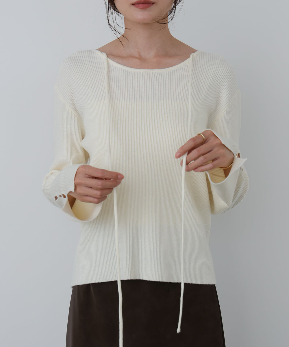 スリットニットトップス