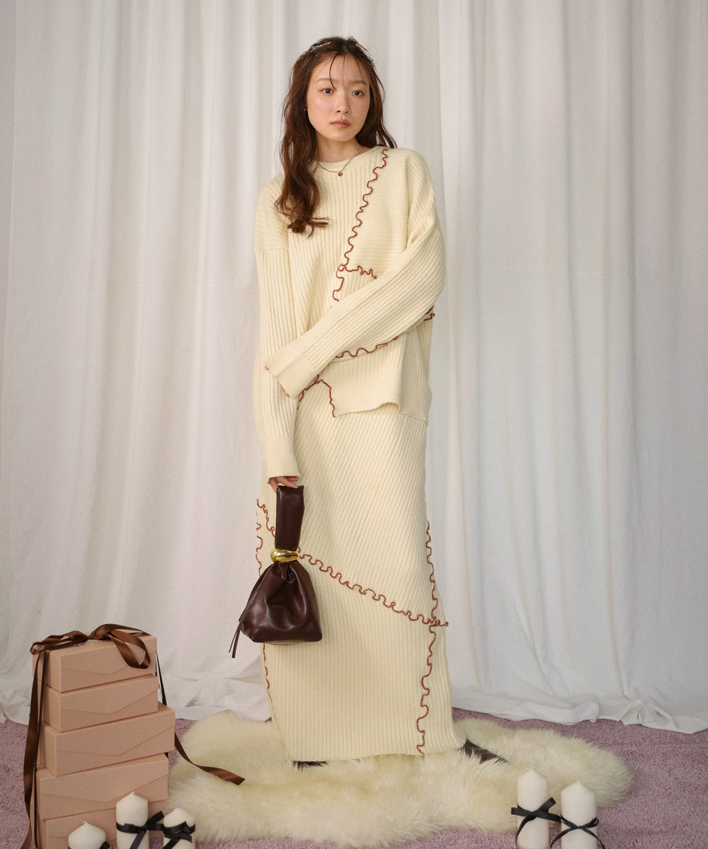 【セットアップ対応】ランダムメロウニットスカート