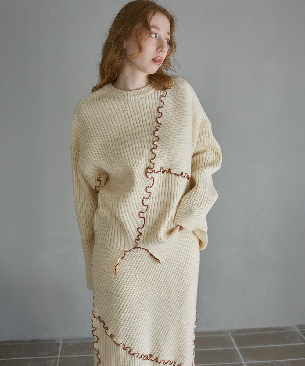 【セットアップ対応】ランダムメロウニットスカート