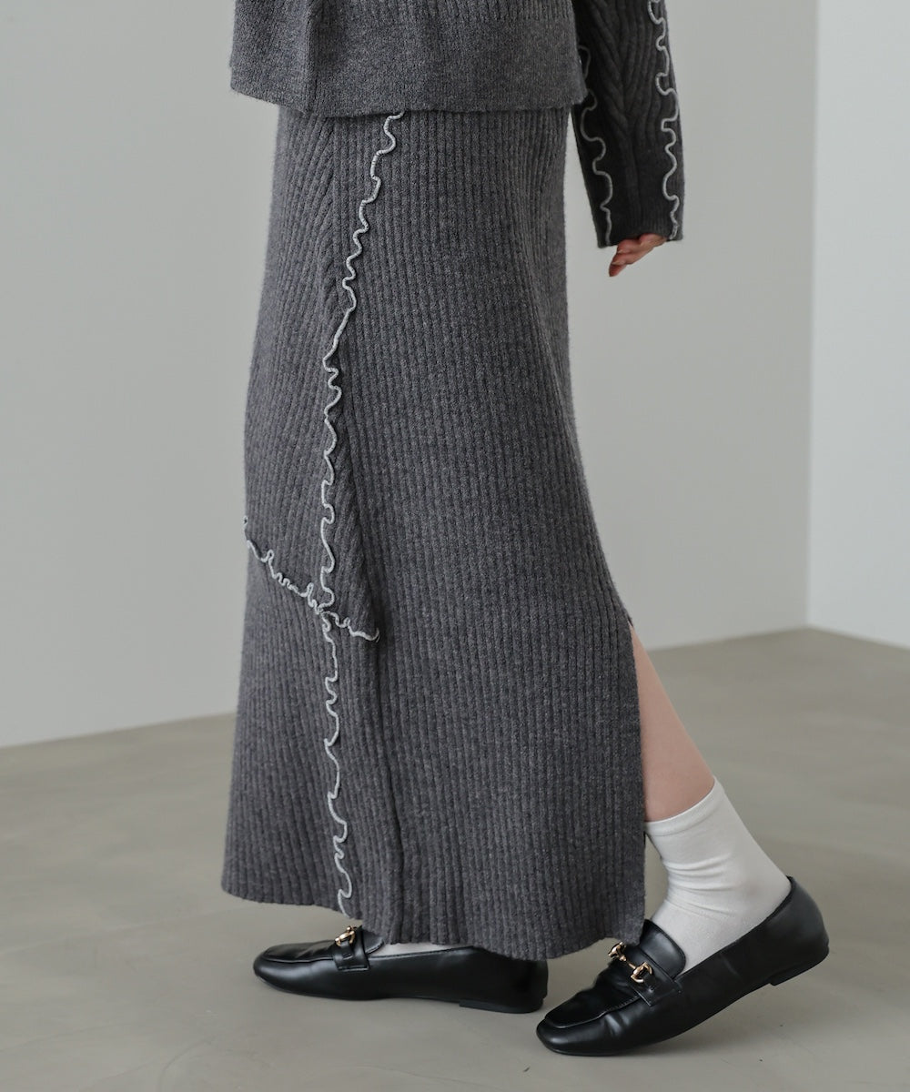 【セットアップ対応】ランダムメロウニットスカート
