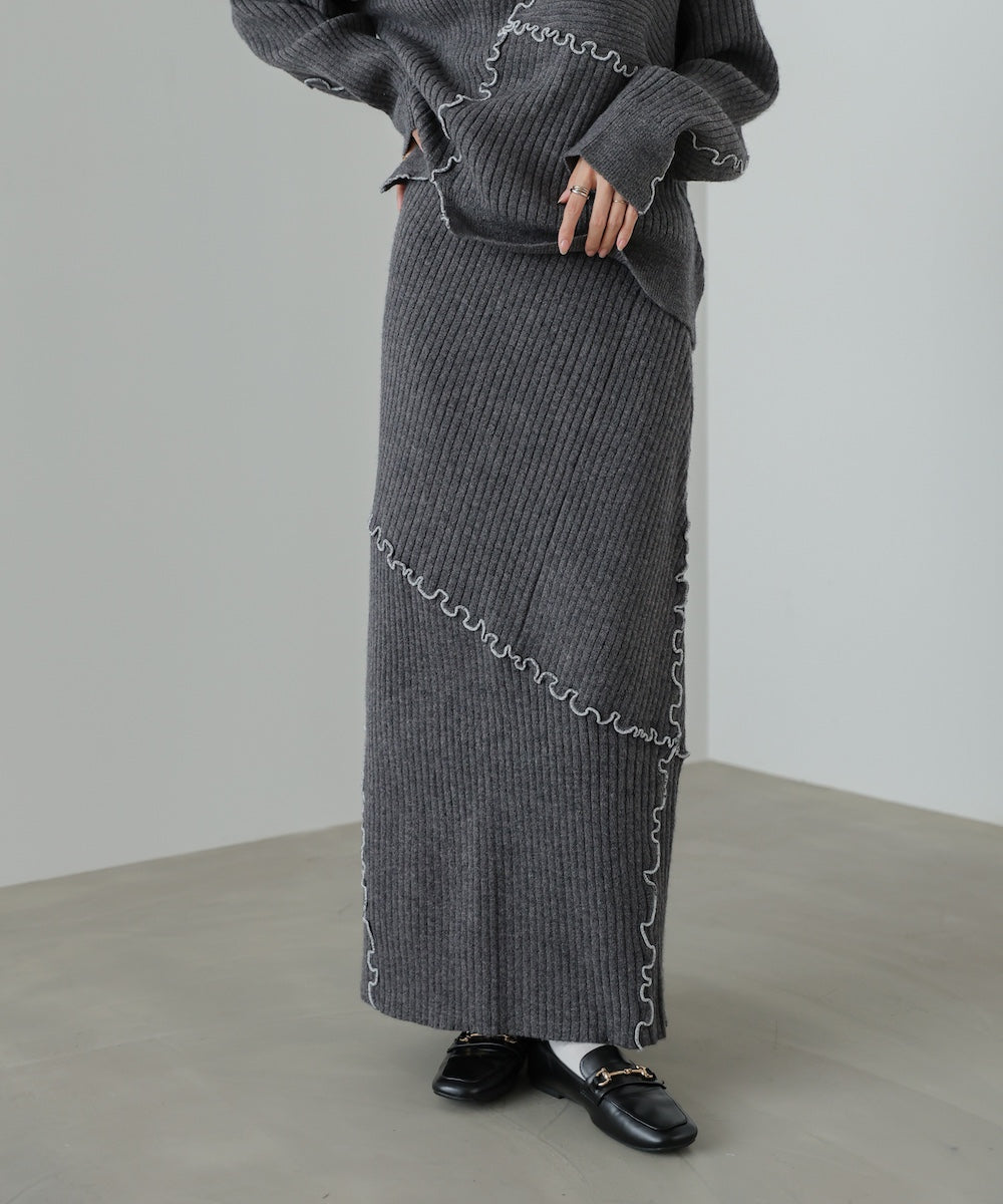 【セットアップ対応】ランダムメロウニットスカート