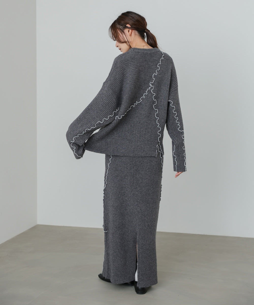 【セットアップ対応】ランダムメロウニットスカート