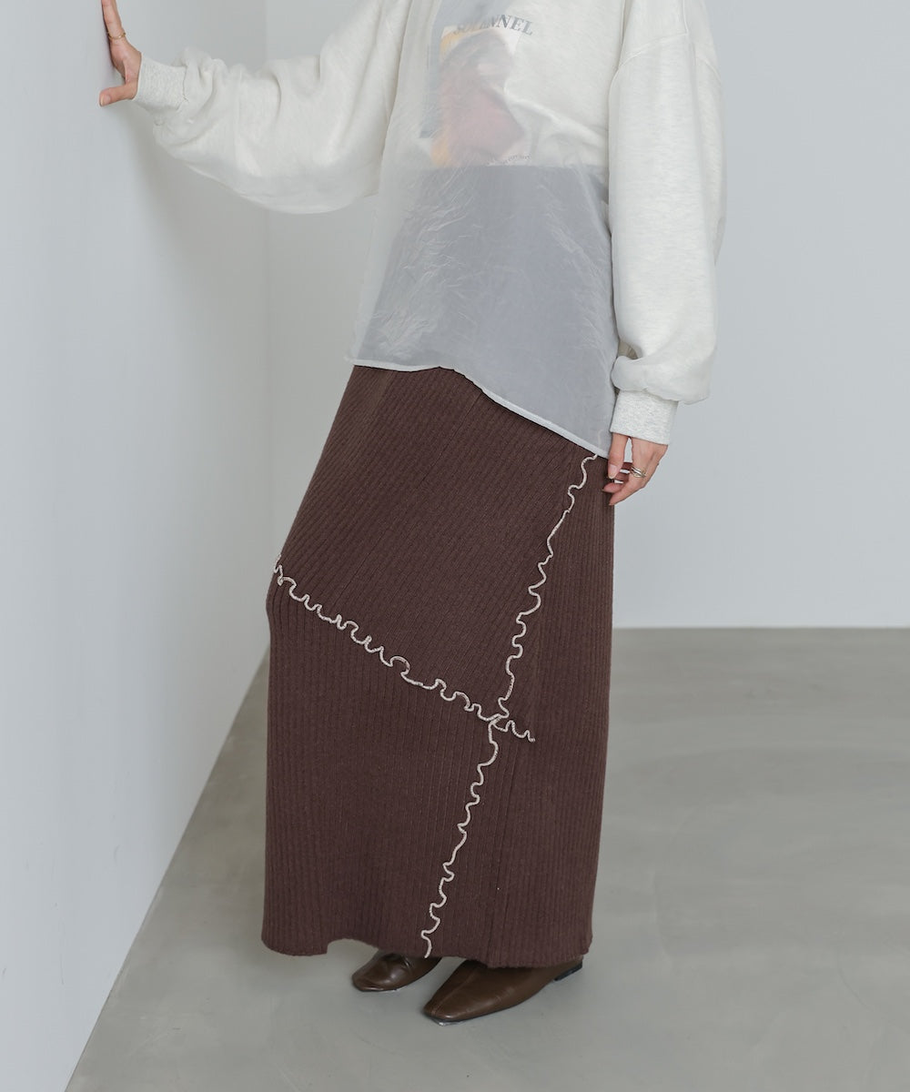 【セットアップ対応】ランダムメロウニットスカート