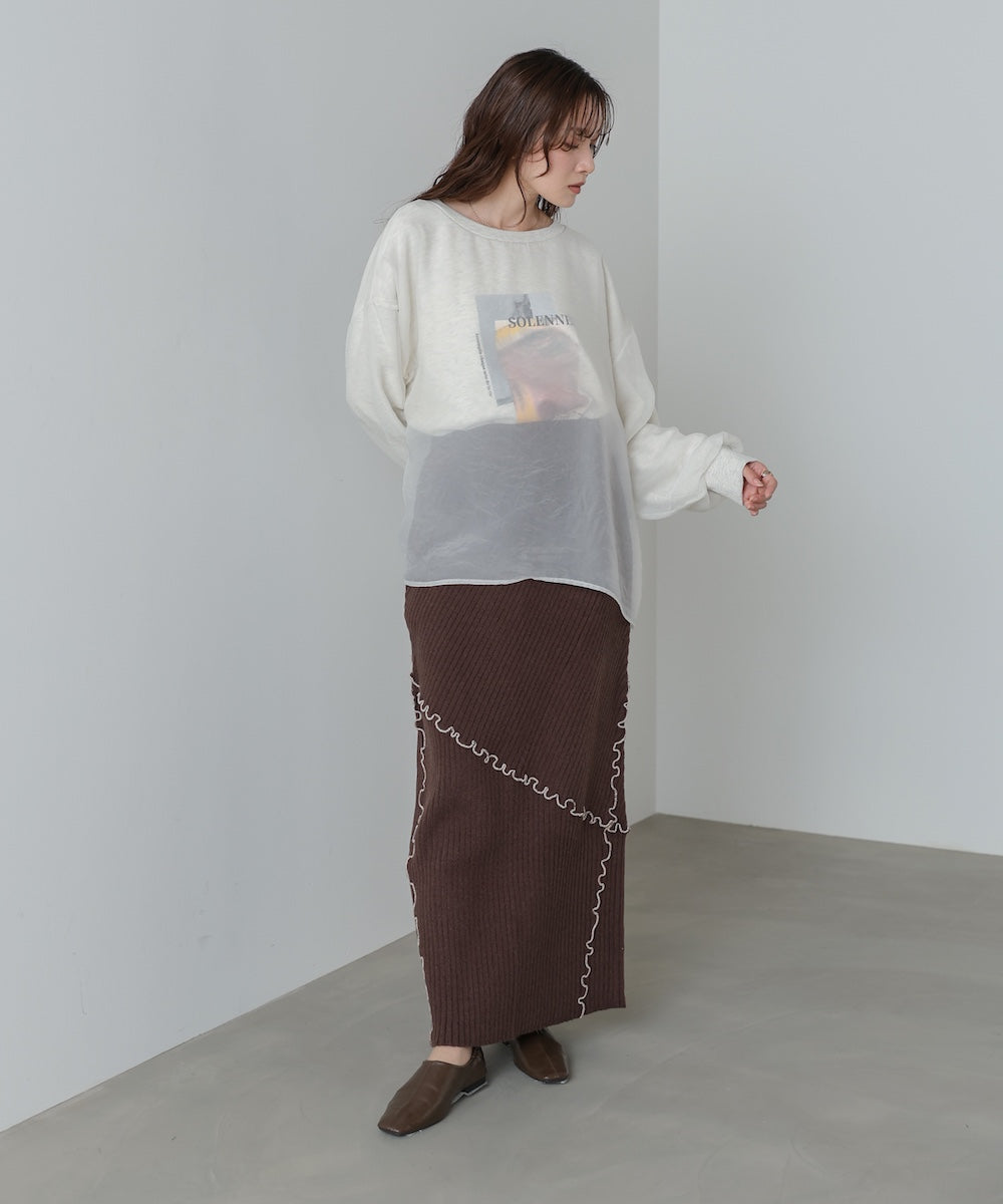 【セットアップ対応】ランダムメロウニットスカート