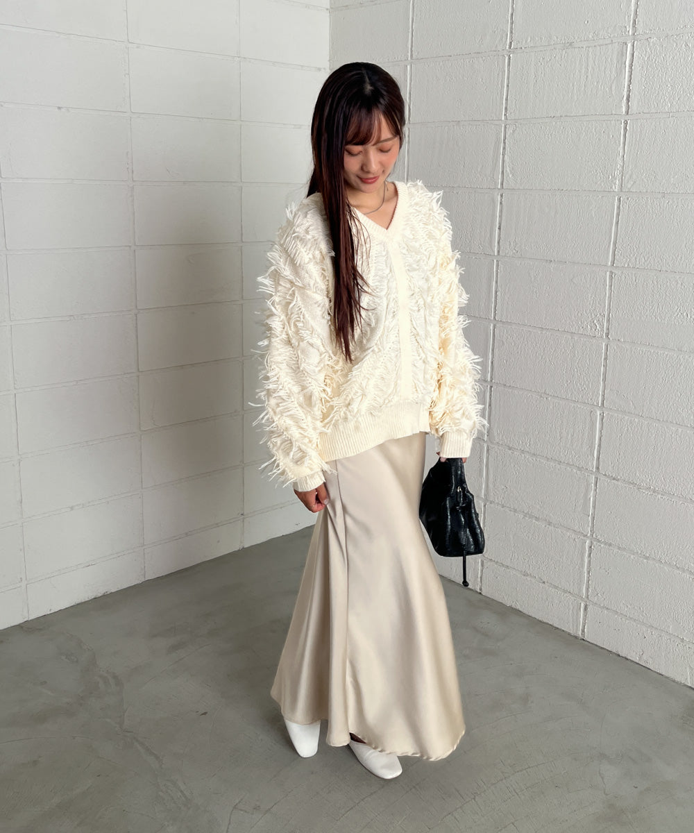 前後2WAYシャギーニットトップス