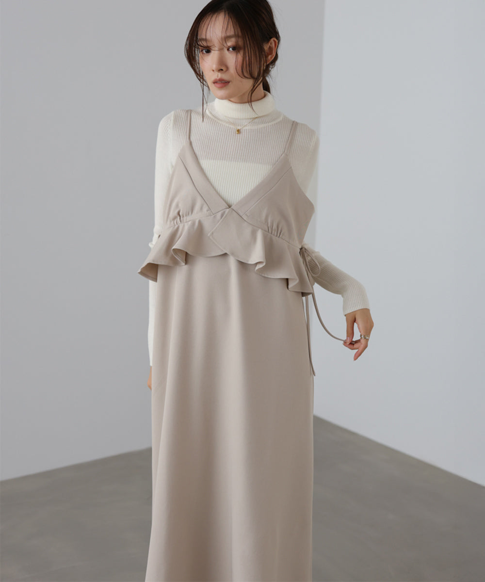 ペプラムキャミワンピース