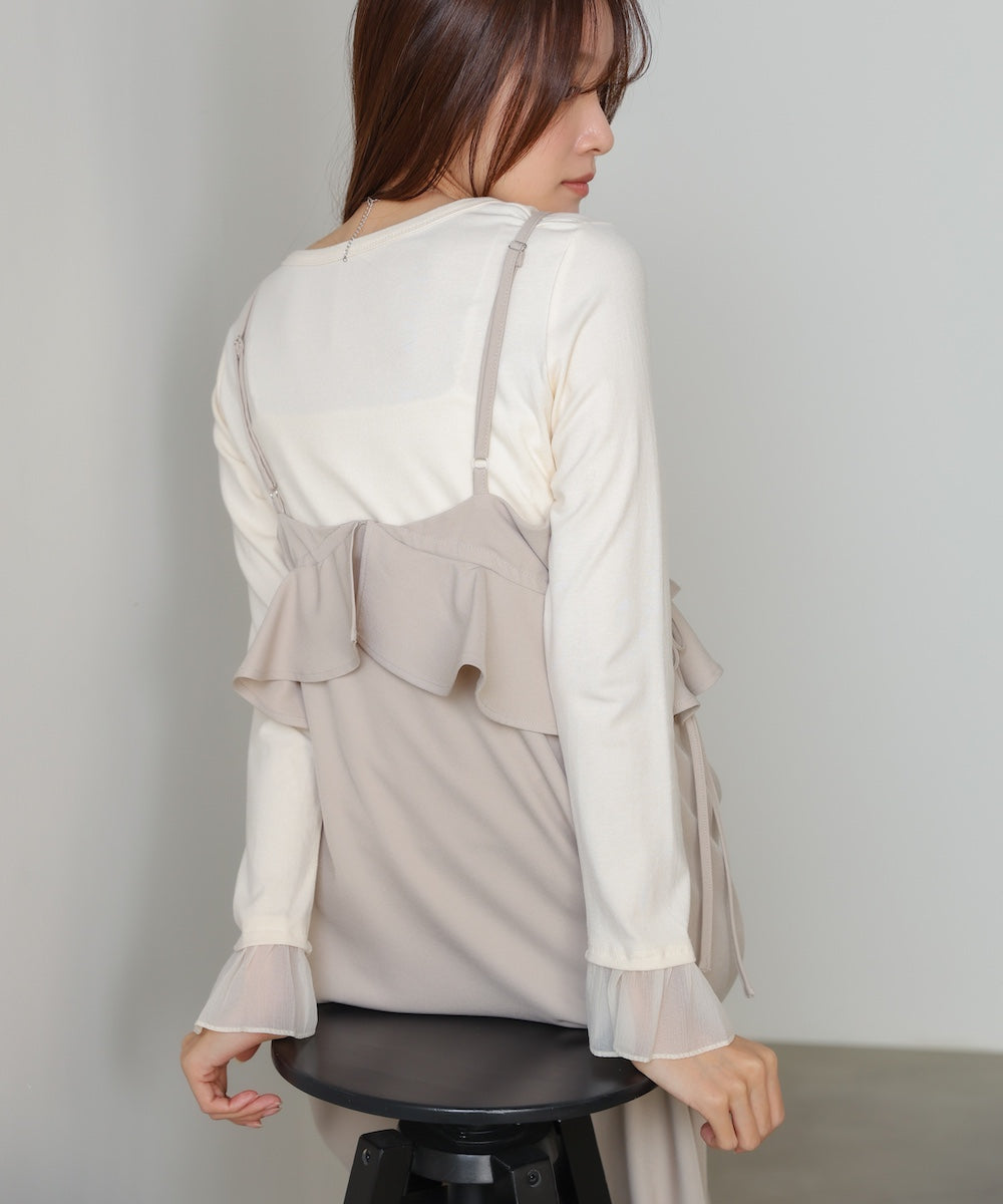 ペプラムキャミワンピース