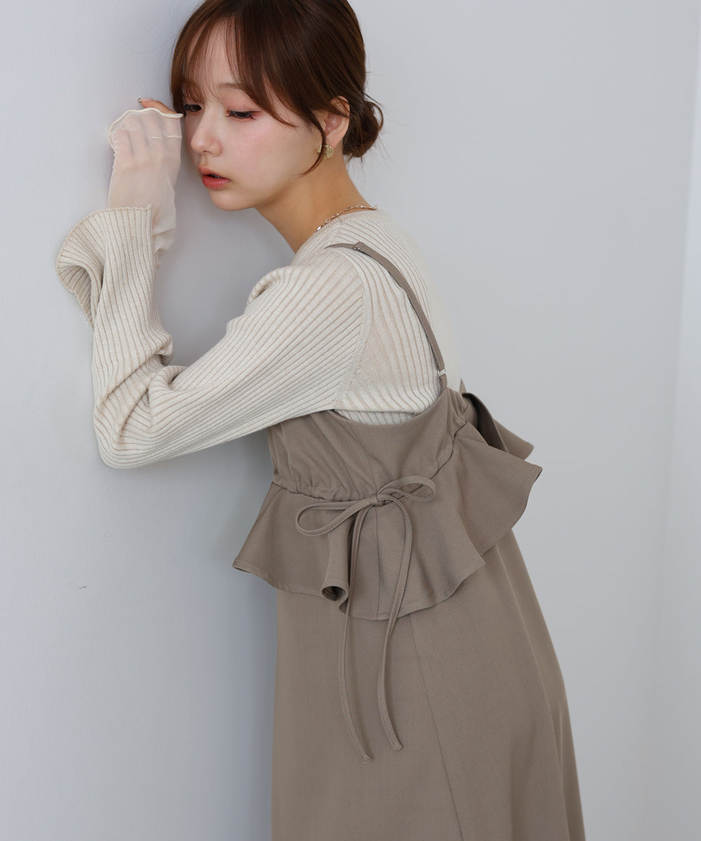 ペプラムキャミワンピース