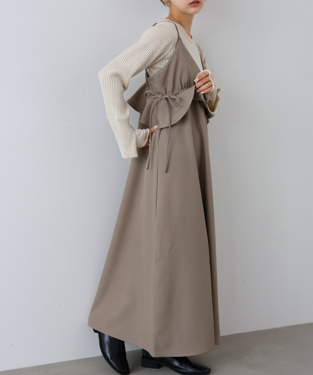 ペプラムキャミワンピース