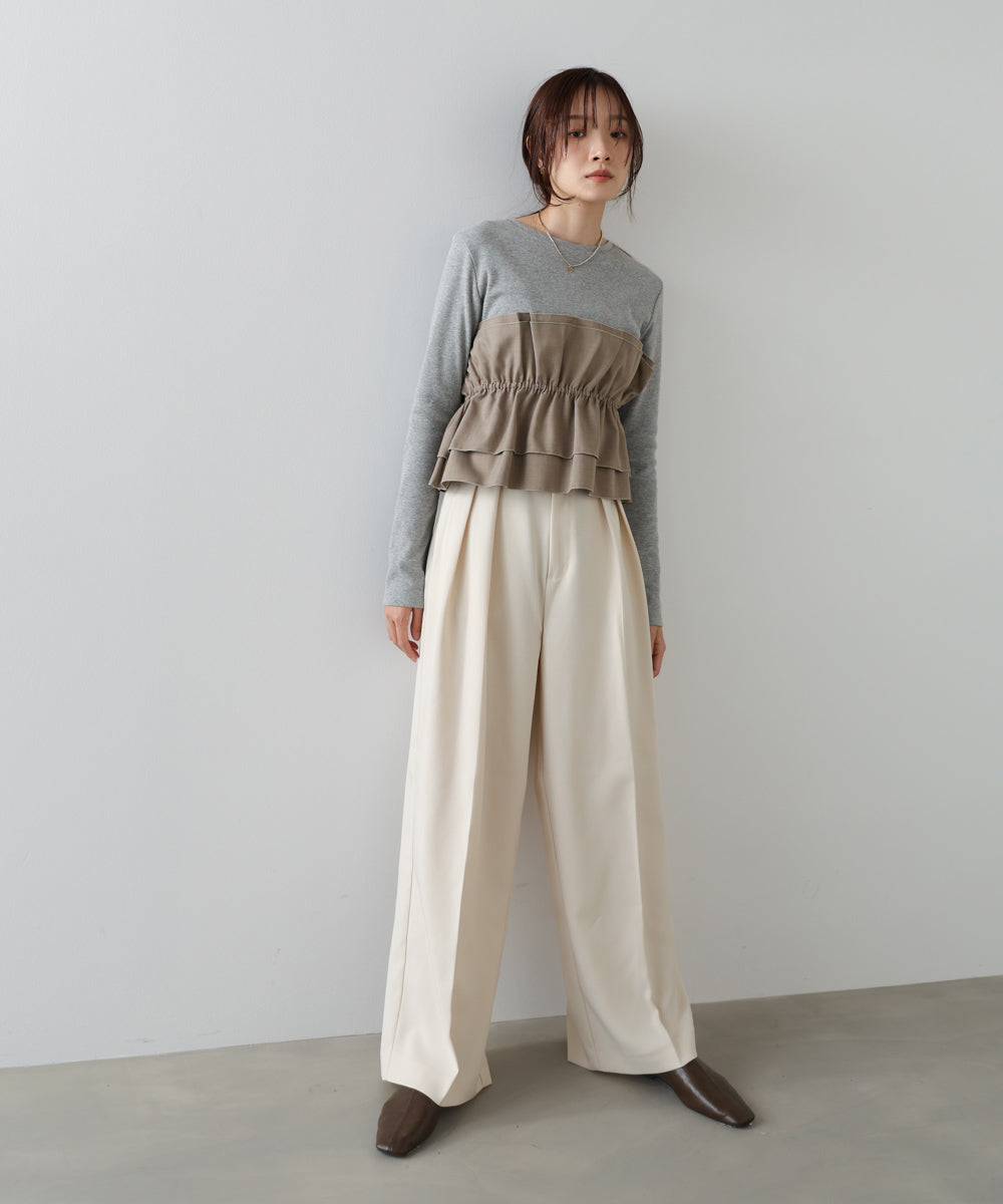 ツータックワイドパンツ