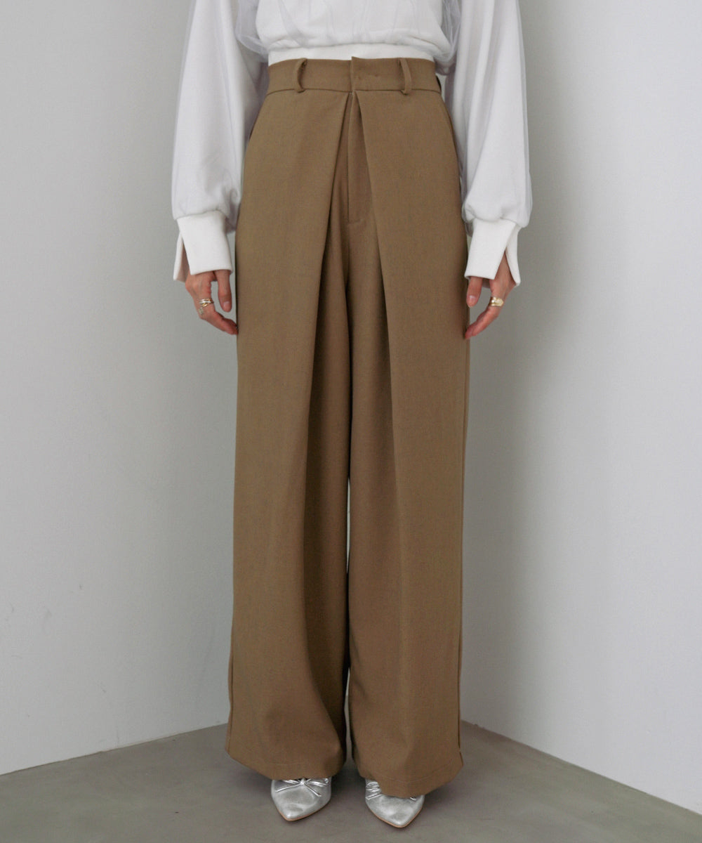 フロントワイドタックネップ入ワイドパンツ