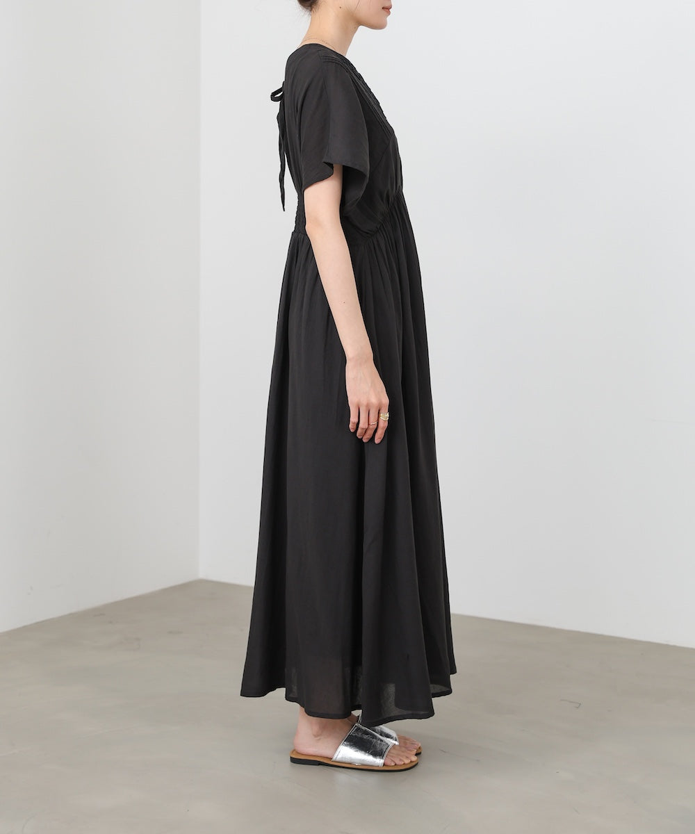 【選べるサイズ展開】テープ刺繍ピンタックレースワンピース