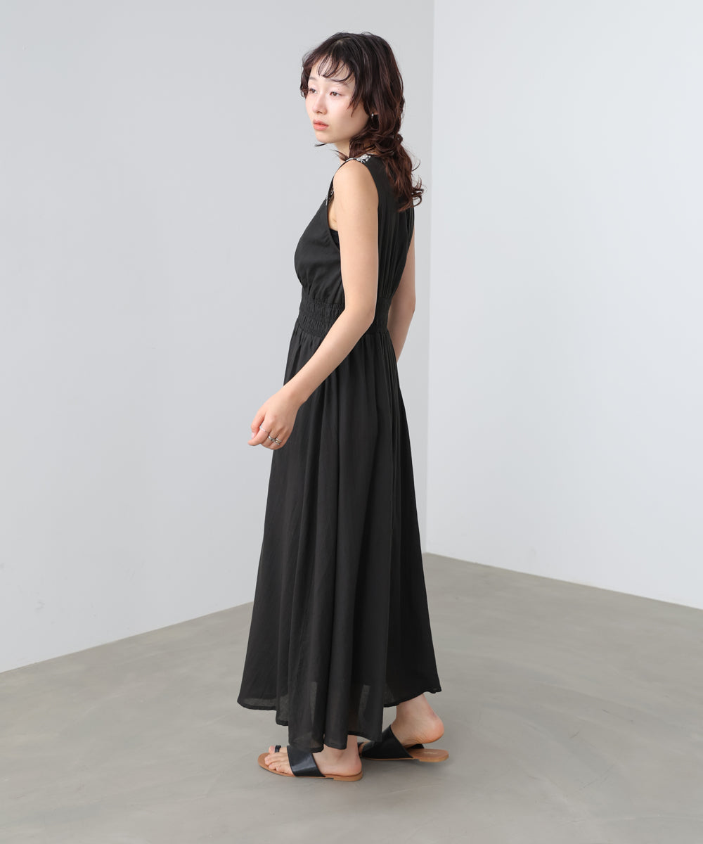 【選べるサイズ展開】スカラップ刺繍ウエストギャザーワンピース