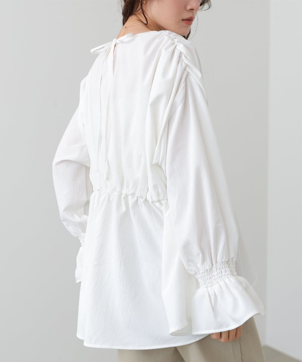 キャンディースリーブギャザーブラウス