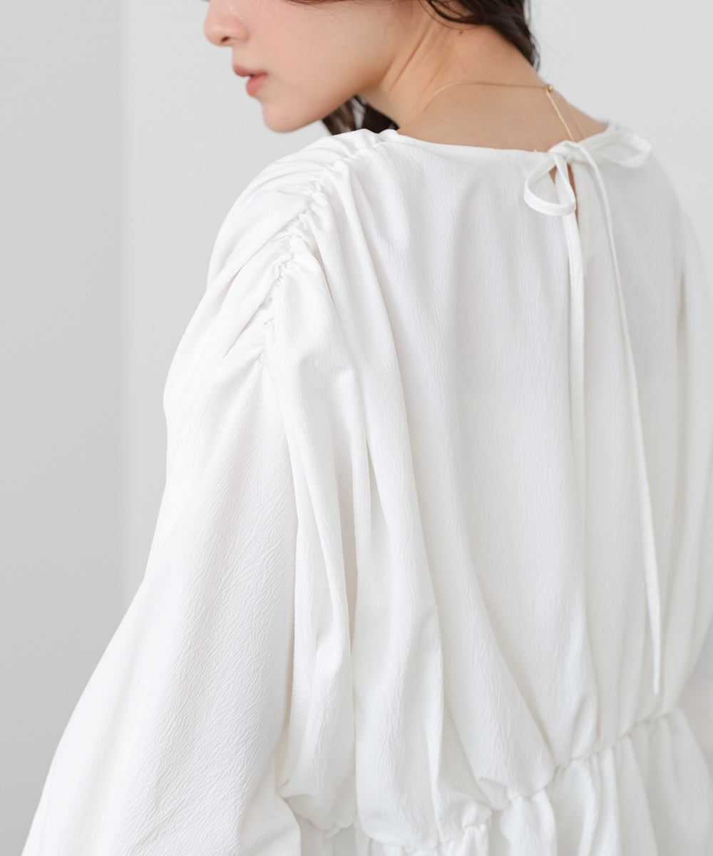 キャンディースリーブギャザーブラウス