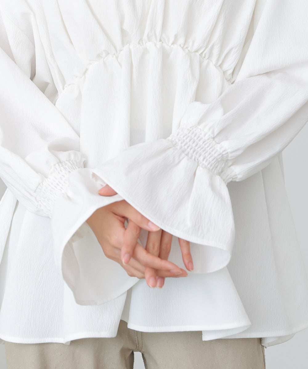 キャンディースリーブギャザーブラウス
