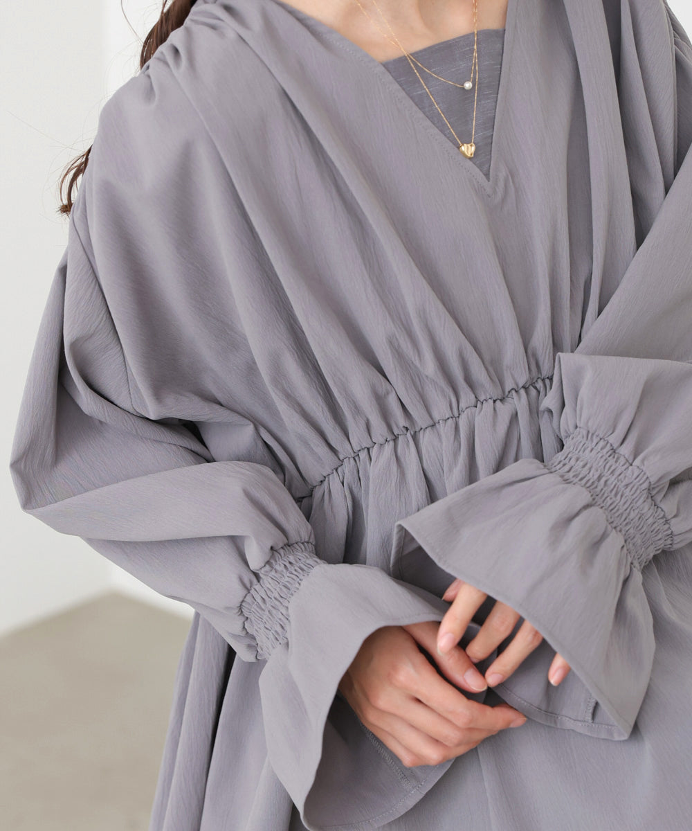 キャンディースリーブギャザーブラウス