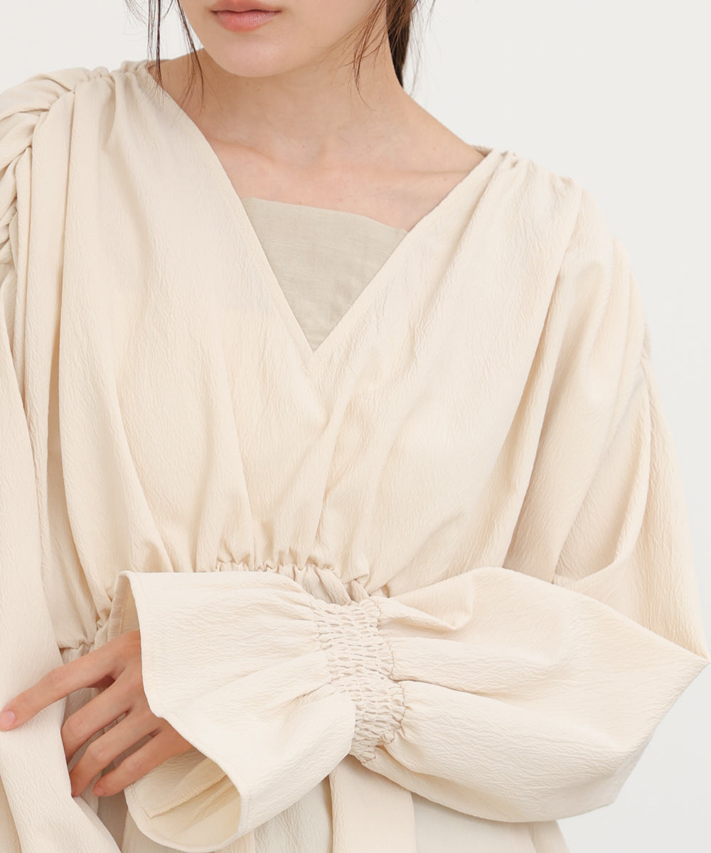 キャンディースリーブギャザーブラウス