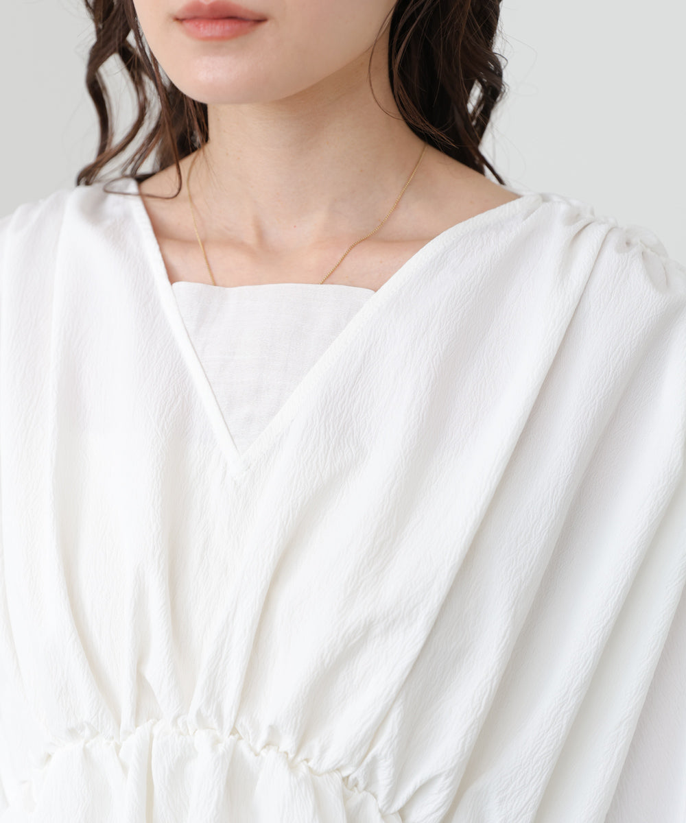 キャンディースリーブギャザーブラウス