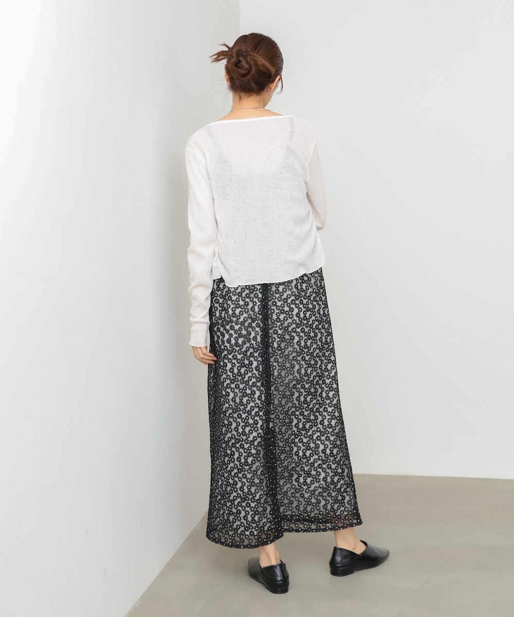 刺繍フラワーキャミワンピース