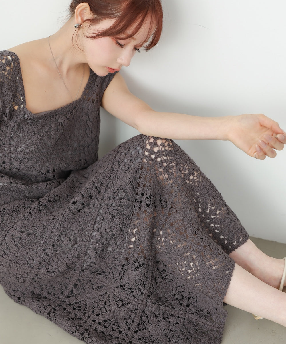 クロシェロングワンピース