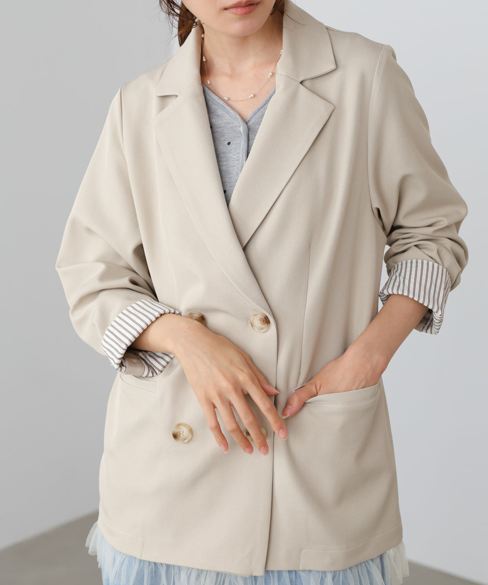 【スリーピース対応】裾フリルダブルジャケット【入卒にもおすすめ】