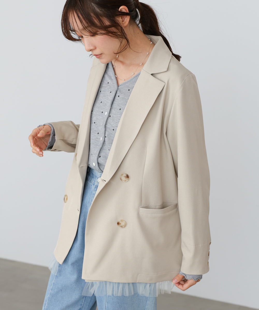 【スリーピース対応】裾フリルダブルジャケット【入卒にもおすすめ】