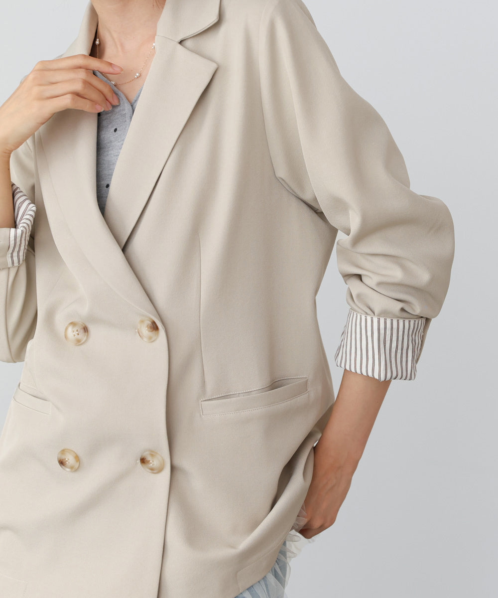 【スリーピース対応】裾フリルダブルジャケット【入卒にもおすすめ】