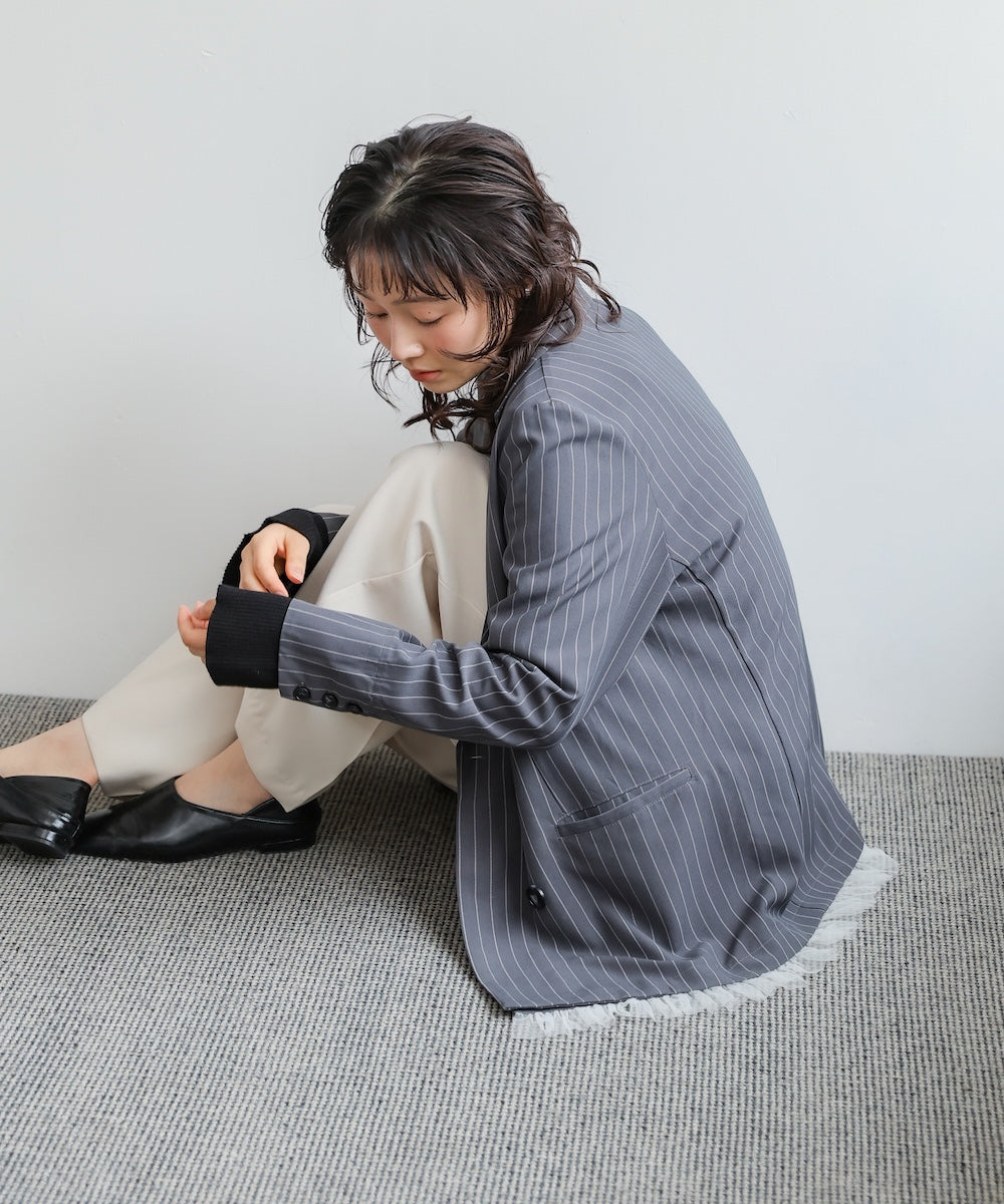 【スリーピース対応】裾フリルダブルジャケット【入卒にもおすすめ】