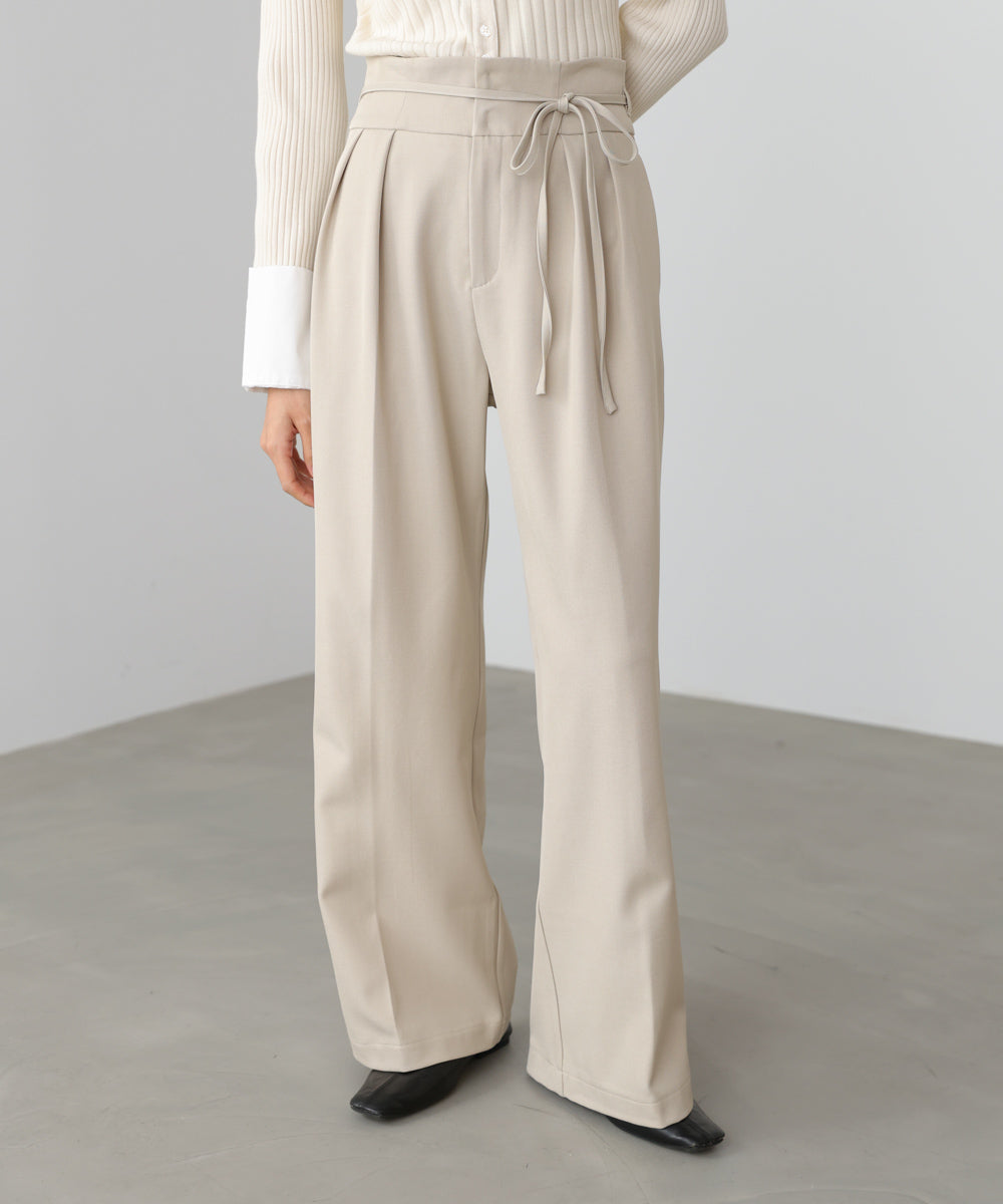 【スリーピース対応】ハイウエストリボン付きストレートパンツ【入卒にもおすすめ】