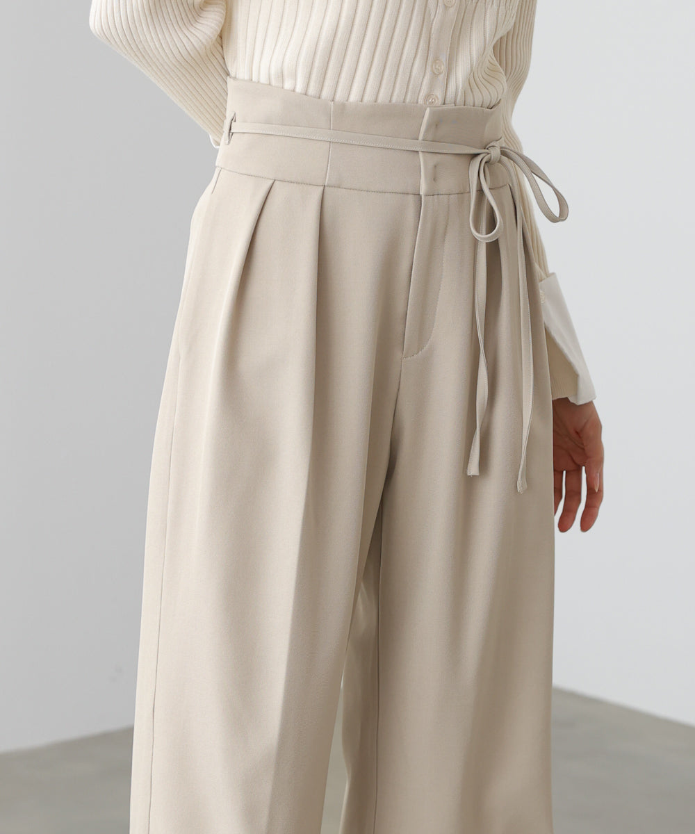 【スリーピース対応】ハイウエストリボン付きストレートパンツ【入卒にもおすすめ】