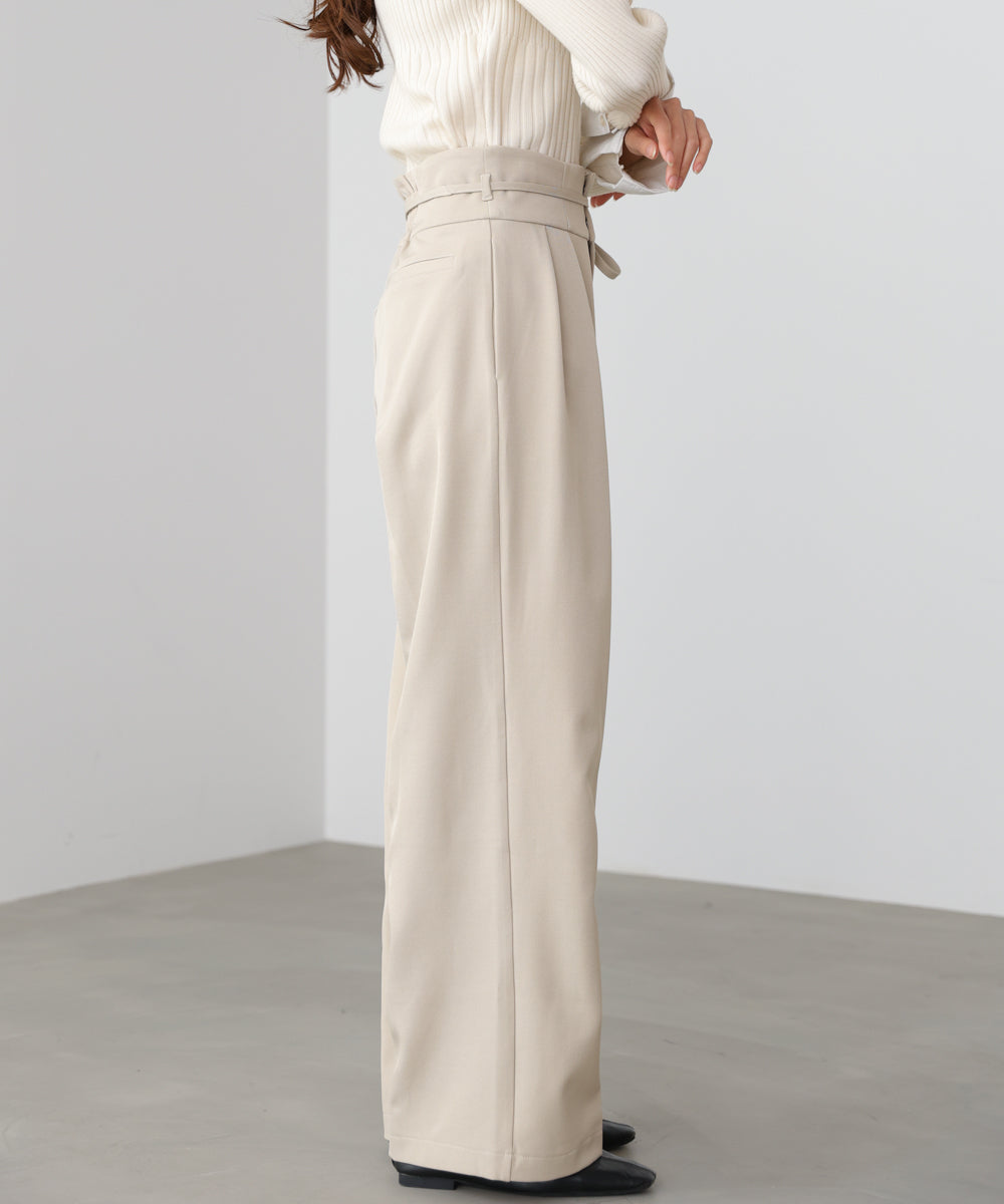 【スリーピース対応】ハイウエストリボン付きストレートパンツ【入卒にもおすすめ】