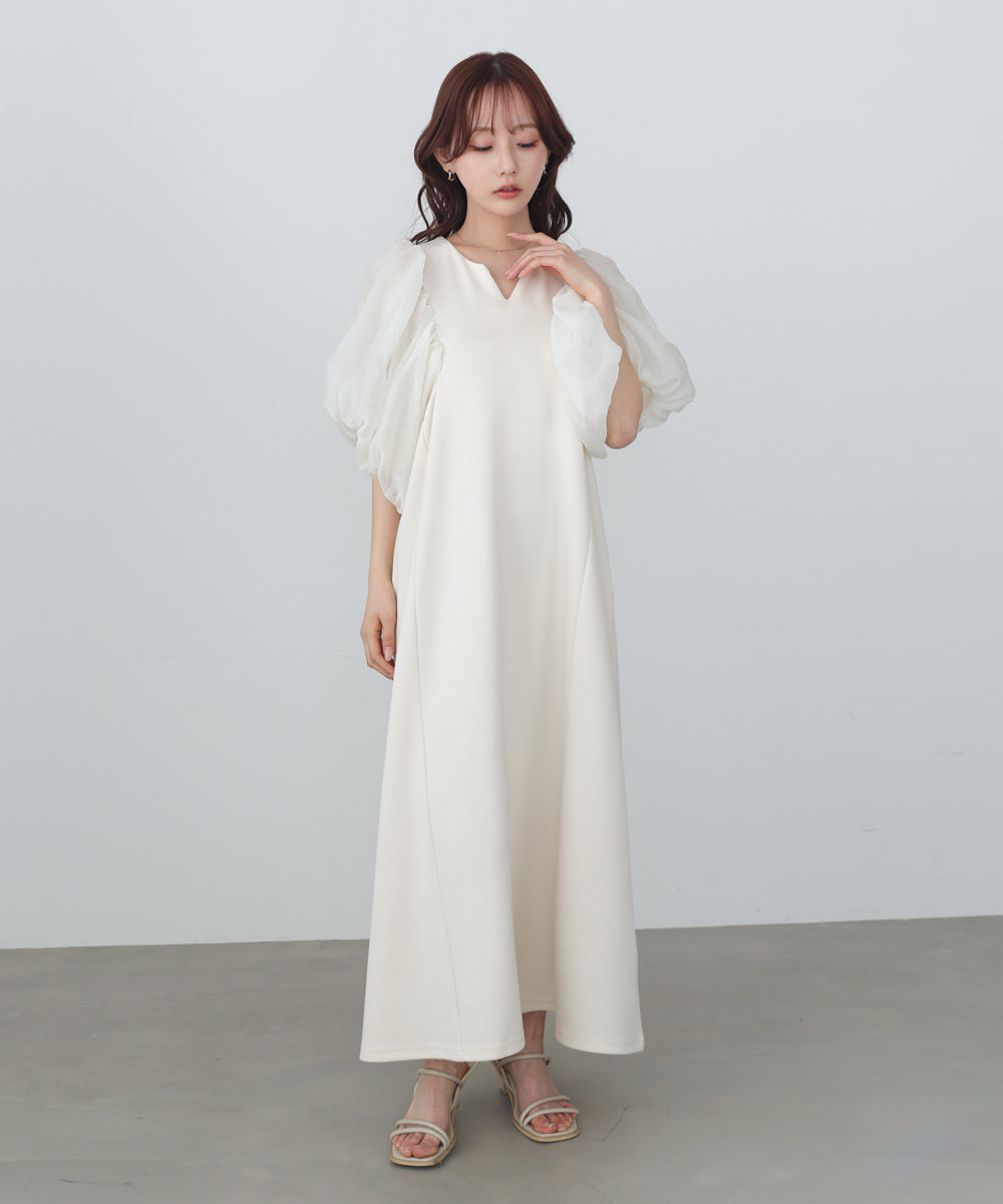 【選べるサイズ展開】袖ボリュームポンチワンピース