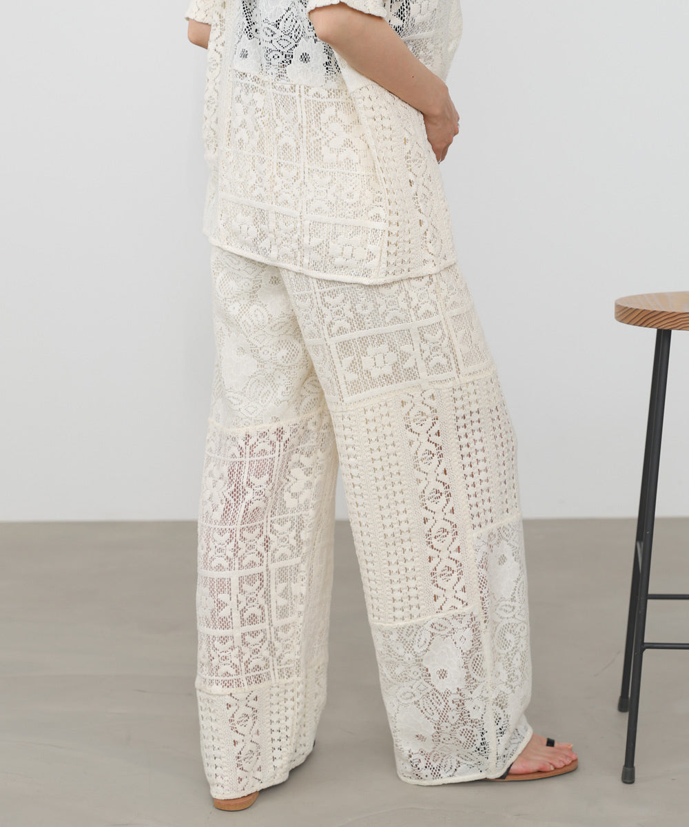 【サイズ展開あり】パッチワークレースパンツ