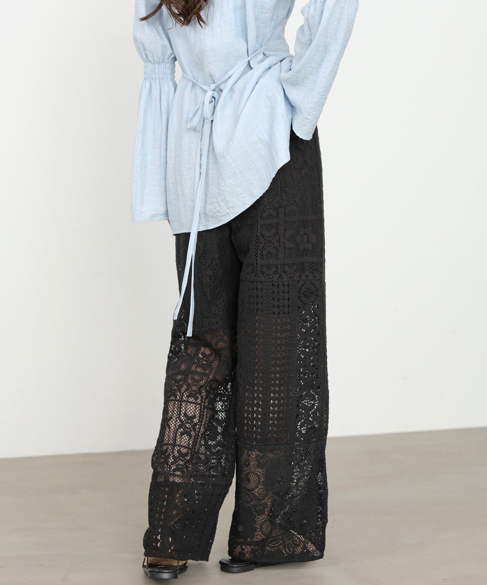 【サイズ展開あり】パッチワークレースパンツ