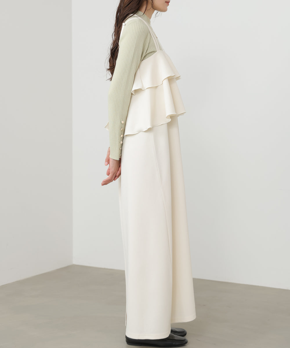 【選べるサイズ/イージーケア】ティアードキャミワンピース【イージージョーゼットシリーズ】