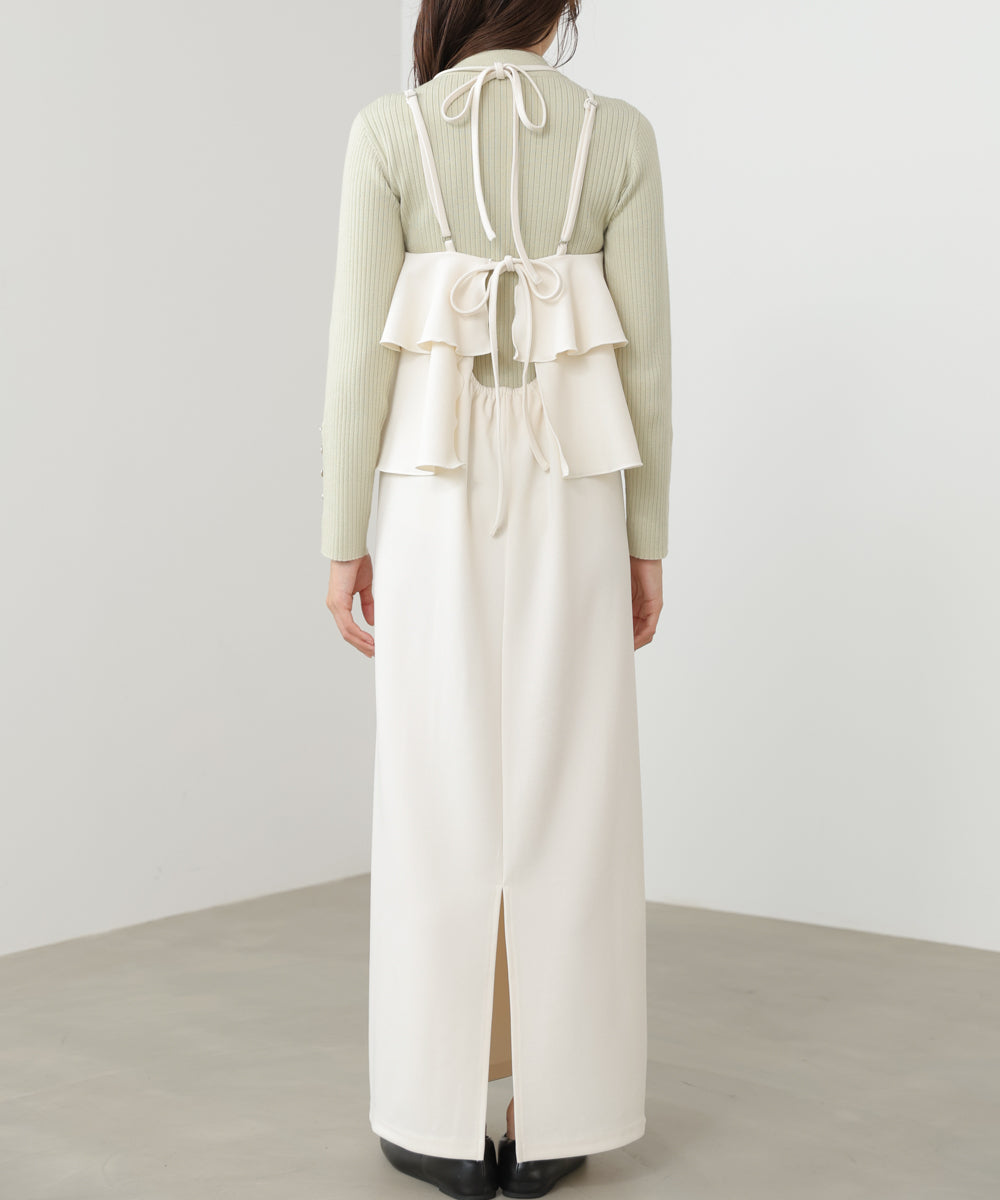 【選べるサイズ/イージーケア】ティアードキャミワンピース【イージージョーゼットシリーズ】