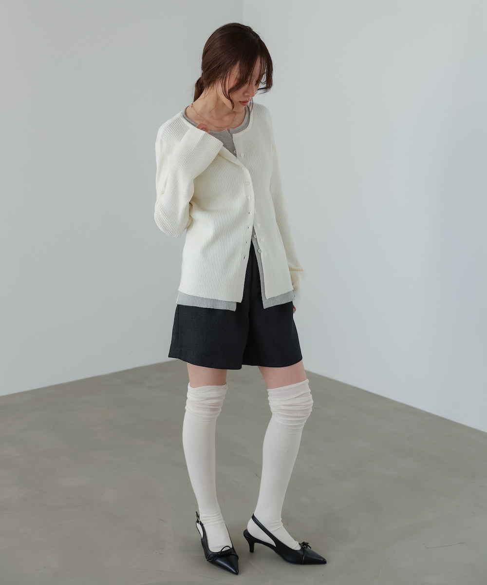 【2026SS】配色レイヤードニットカーディガン