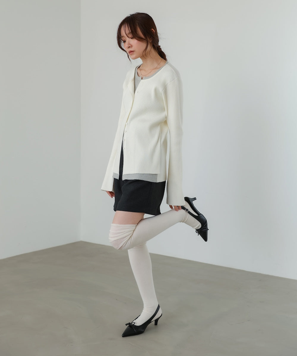 【2026SS】配色レイヤードニットカーディガン